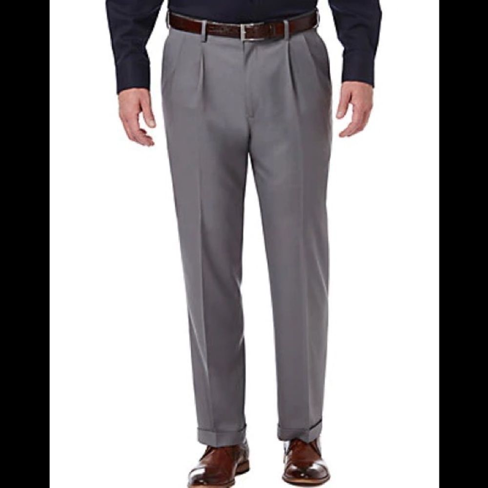 Haggar WPL386 Mens Pants Grey Dress pants